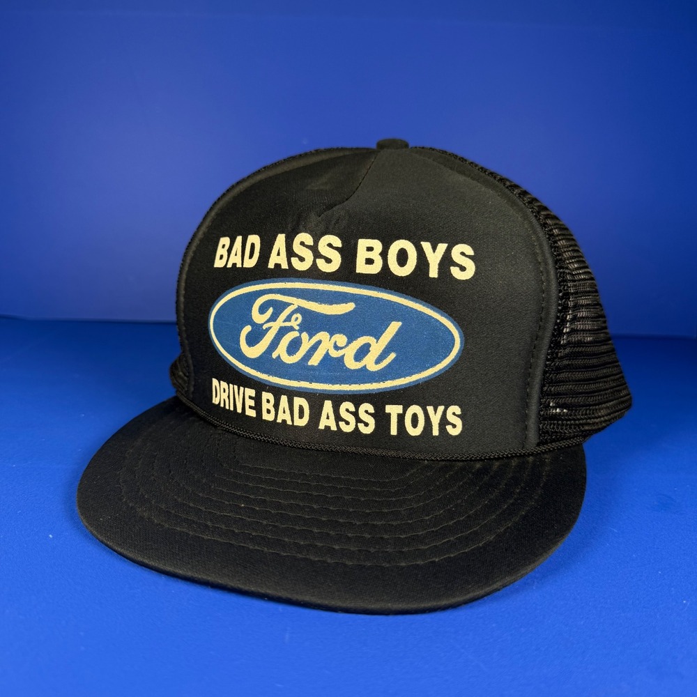 Gold Medal Ford Bad Ass Boys Drive Bad Ass Toys Black Mesh Trucker Hat